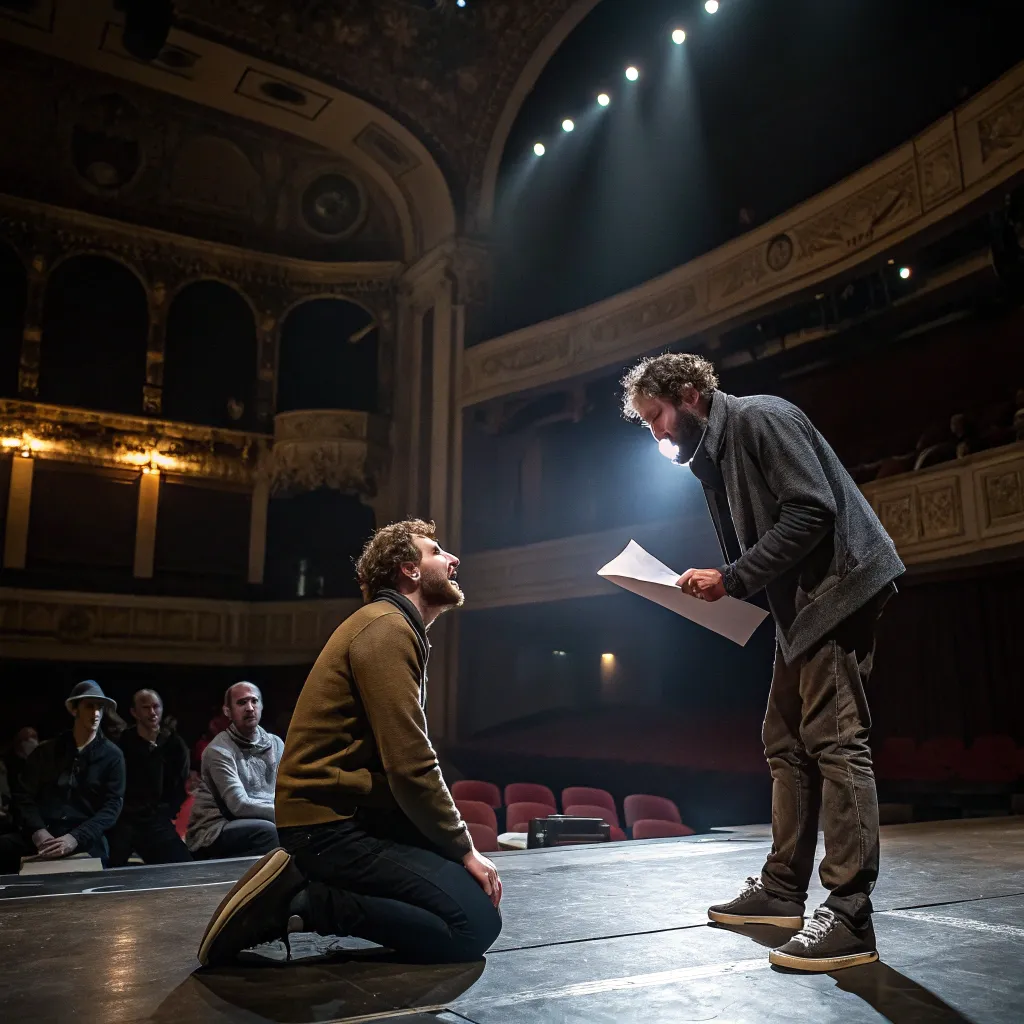 Actors rehearsing at MELENTHIX